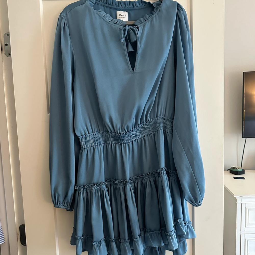 Misa Los Angeles Blue Mini Dress